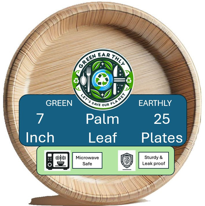 7" Palm Leaf disposable Appetizer Plates