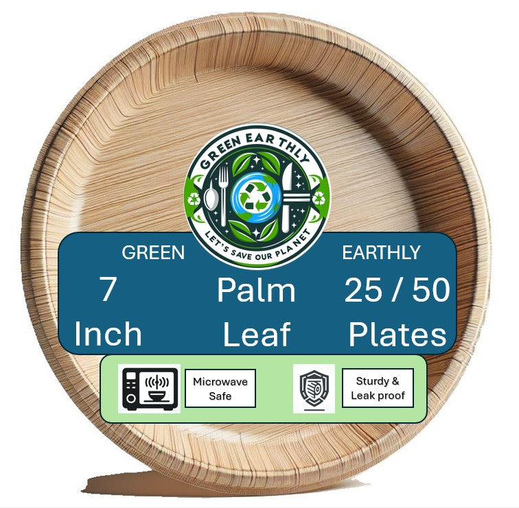 7" Palm Leaf disposable Appetizer Plates