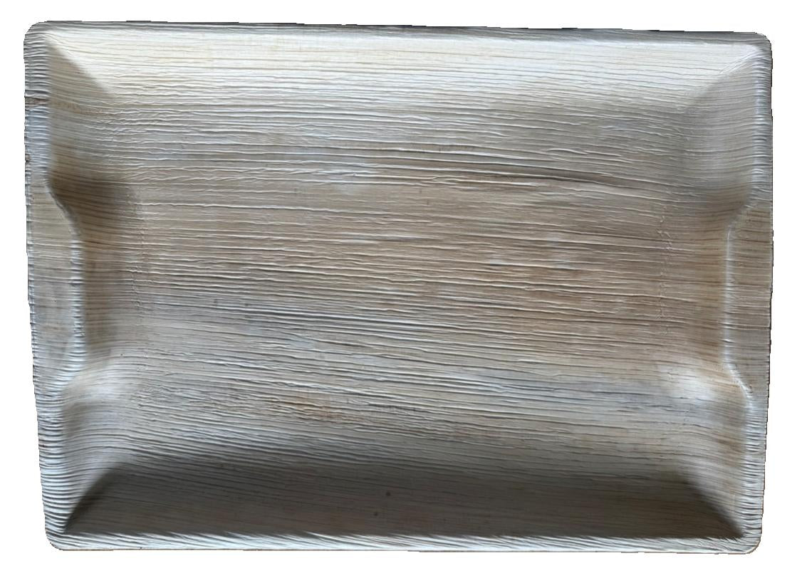 14"X10" Palm Leaf disposable Tray with Handle