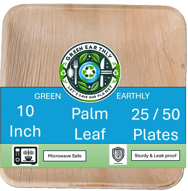 10" Palm Leaf disposable Dinner Plates