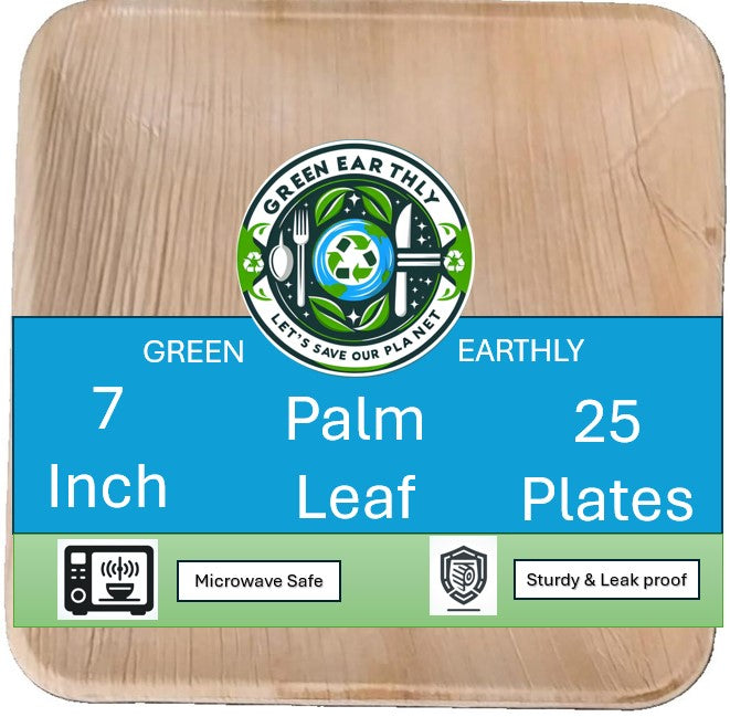 7" Palm Leaf disposable Appetizer Plates