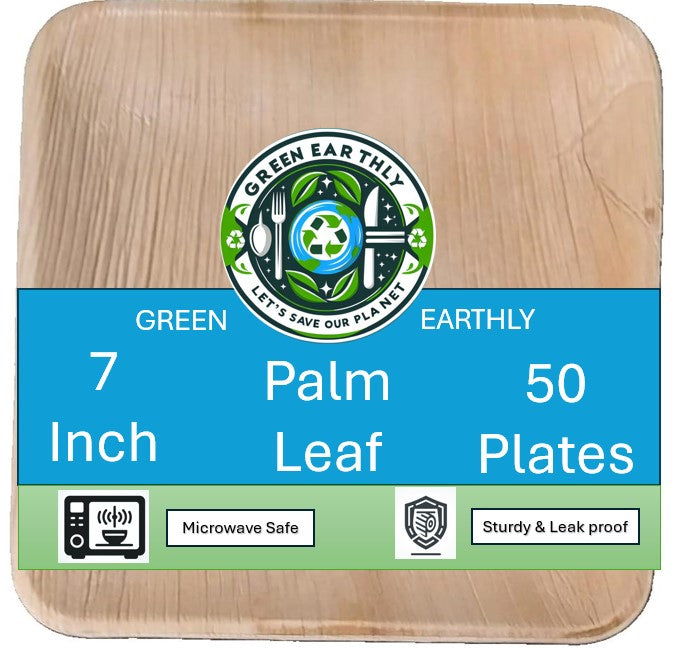 7" Palm Leaf disposable Appetizer Plates