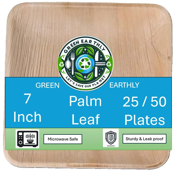 7" Palm Leaf disposable Appetizer Plates