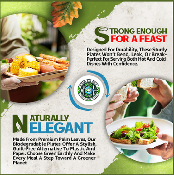 7" Palm Leaf disposable Appetizer Plates