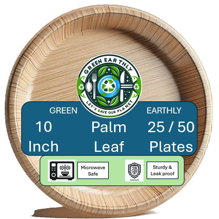 10" Palm Leaf disposable Dinner Plates