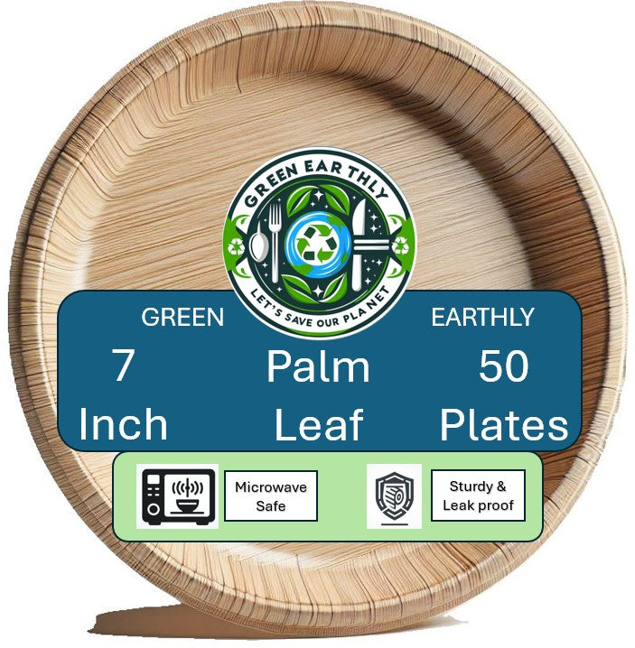 7" Palm Leaf disposable Appetizer Plates