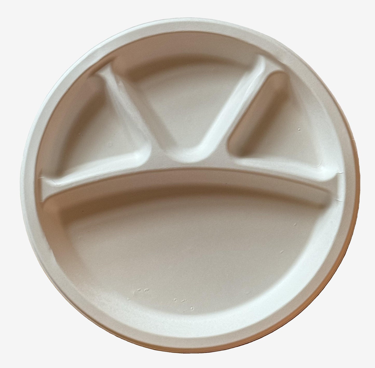 Bagasse (Sugarcane pulp) 12 Inch 4 Compartments Round Disposable Plates- 125/500 Pack
